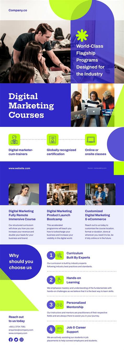 Digital Marketing Courses Brochure | Free Flyer Template - Piktochart