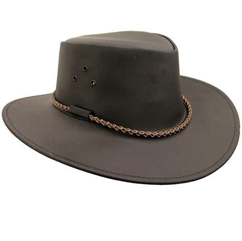 Kakadu ECHUCA Oiled Leather Australian Hat in Brown - Kakadu Traders Australia