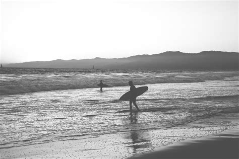 Free stock photo of black-and-white, surfer, surfing