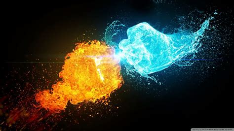 Fire Fist Vs Water Fist Hd Desktop Wallpaper High Definition - 1920x1080 Wallpaper - teahub.io