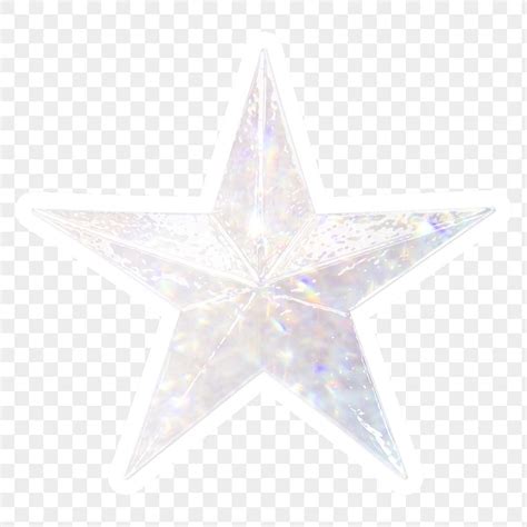 Silver holographic star sticker with white | Premium PNG Sticker - rawpixel