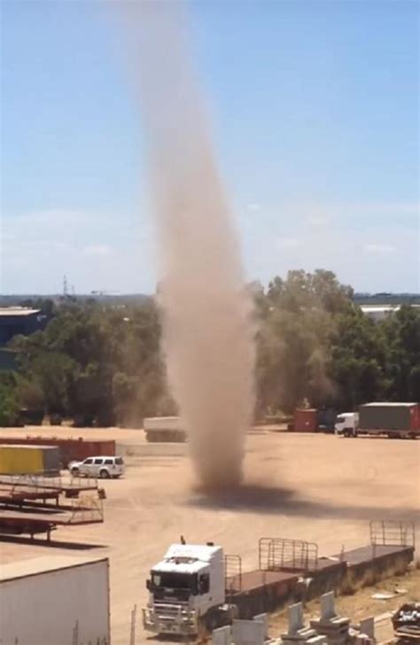 Willy-willy, or dust devil sweeps over Perth industrial site | PerthNow