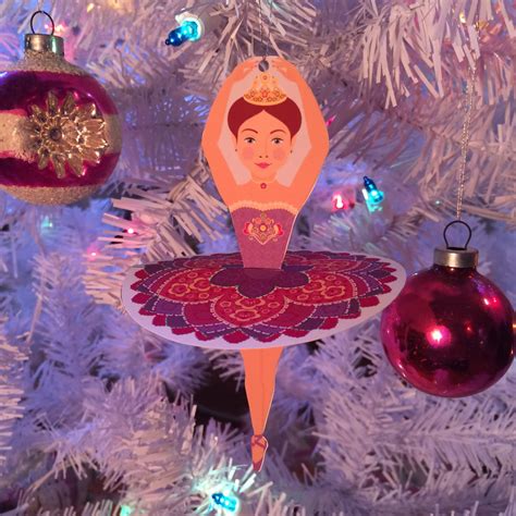 Ballerina Sugar Plum Fairy Ornament Decoration Printable file