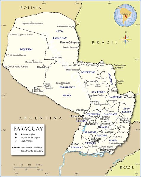 Paraguay Maps | Printable Maps of Paraguay for Download