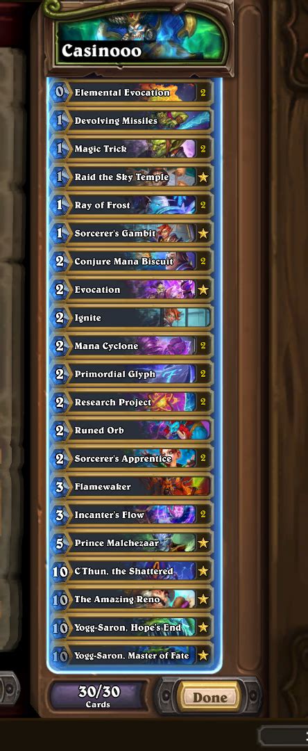 Hearthstone Mage Deck