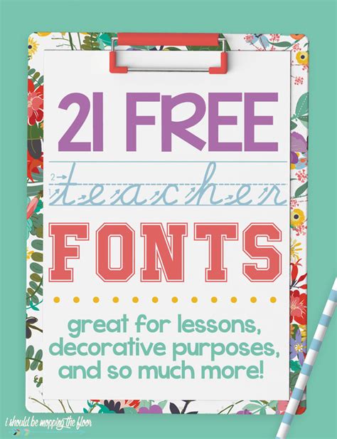 21 Free Teacher Fonts | i should be mopping the floor