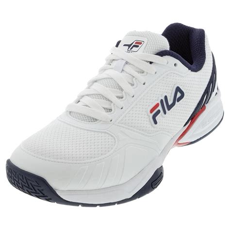 FILA - Fila Men`s Volley Zone Pickleball Shoes White and Fila Navy ( 8.5 White/Fila Navy ...