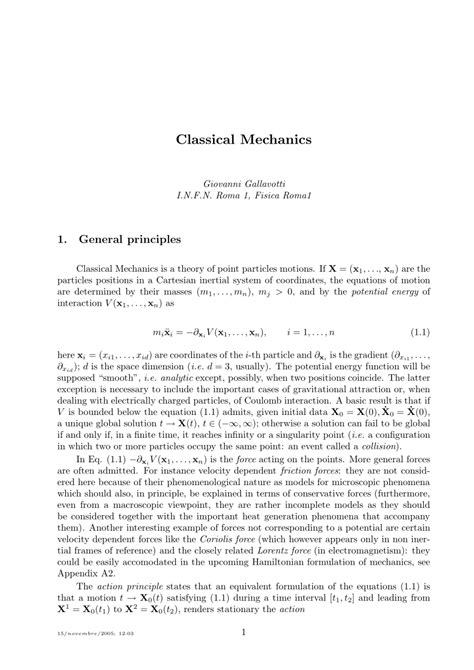 (PDF) Classical Mechanics