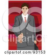 Royalty-Free (RF) Clipart Illustration of a Meeting Of Blue Business People by mayawizard101 #98726