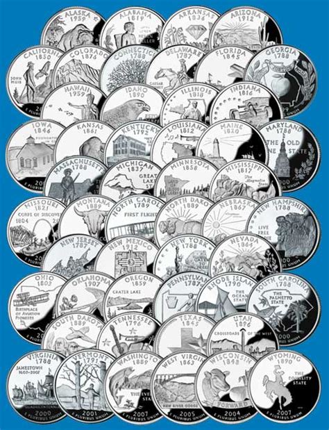 M10255 - 1999-2008 US Statehood Quarters D Mint, set of 50 - Mystic ...