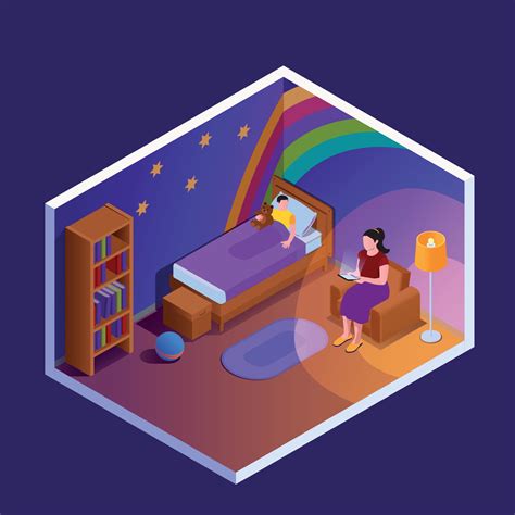 Bedroom Reading Isometric Composition 3295986 Vector Art at Vecteezy