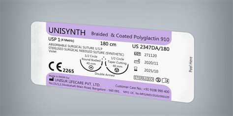 Braided and Coated Polyglactin 910 Suture - Universal Sutures