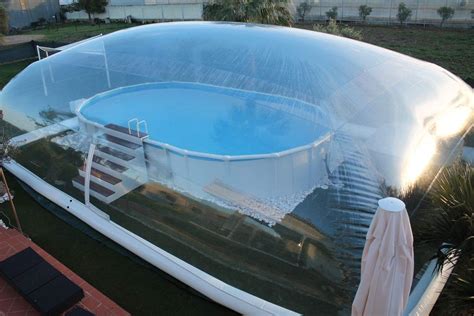 Amazon.com : Inflatable TPU Above Ground Swimming Pool Solar Dome Cover ...