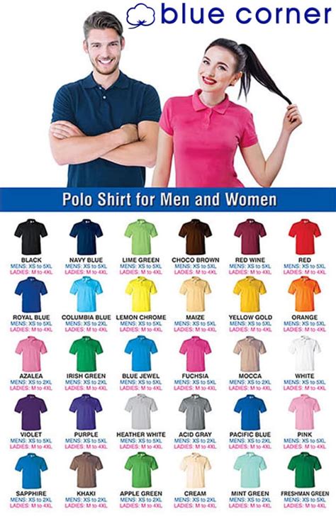 Blue Corner Polo Shirt Size Chart Offers | www.pinnaxis.com