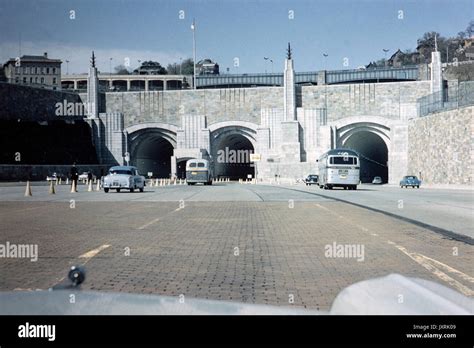 Entrance to the Lincoln Tunnel, connecting Weehawken, New Jersey and ...