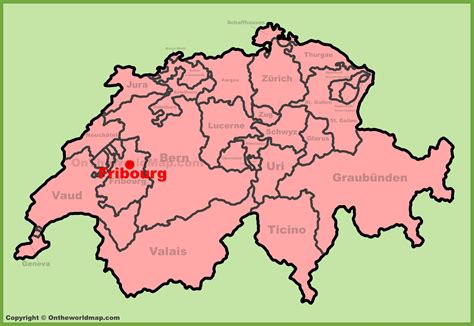 Fribourg location on the Switzerland map - Ontheworldmap.com