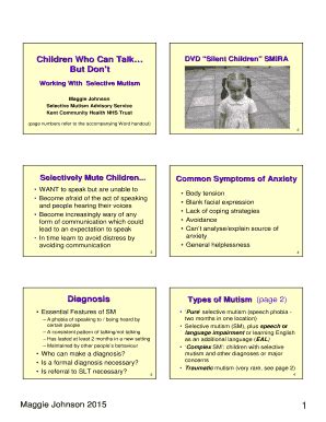 Selectively Mute Children Common Symptoms Of Anxiety - Afasiccymru Org - Fill and Sign Printable ...