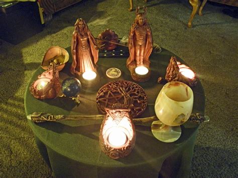 beautiful wiccan altars | My altar all set up with seven pieces and ...