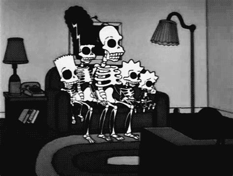 a living room filled with furniture and skeletons