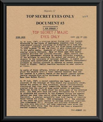 1947 Majestic 12 Roswell UFO Document Reprint On 70 Year Old Paper Area 51 *150 | eBay