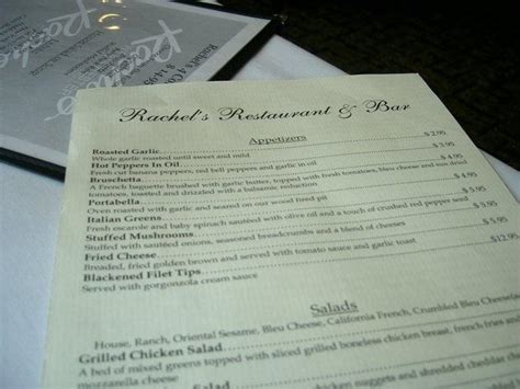 Menu at Rachel's Restaurant & Catering, Austintown