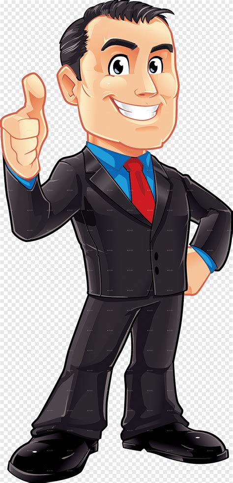 Man raising thumbs up, Cartoon Businessperson Male, businessman, hand ...