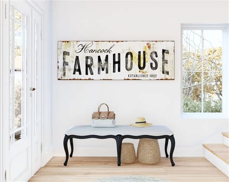 Personalized Family Farmhouse Sign Primitive Rustic Wall - Etsy