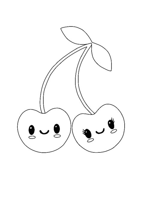 Kawaii Cute Fruit Coloring Pages - ksiazkomol