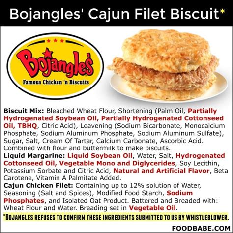 Bojangles Nutrition Facts Cajun Filet Biscuit | Besto Blog