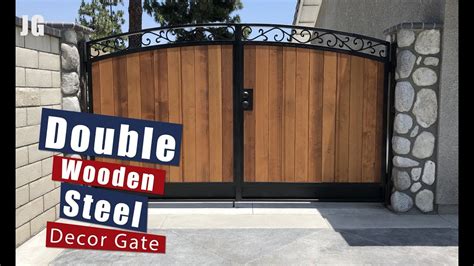 Decorative Double Wood Steel Gate | JIMBO'S GARAGE - YouTube