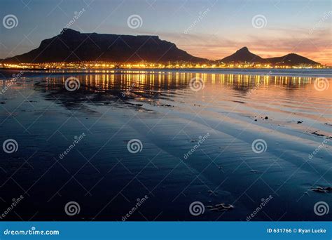 Table Mountain Sunset stock photo. Image of evening, beach - 631766