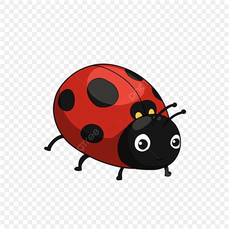 Netter Marienkäfer Clipart Cartoon Stil, Rot, Insect, Clip Art PNG und ...