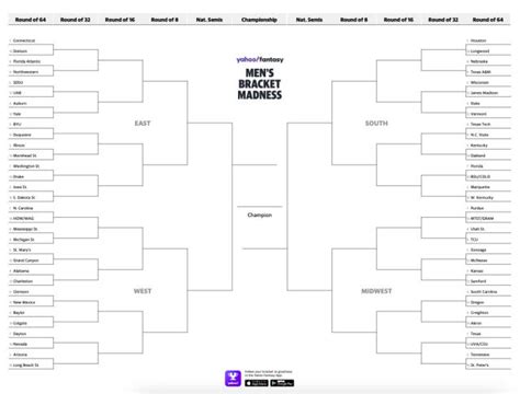 Free printable brackets for ncaa tournament, Download Free printable ...