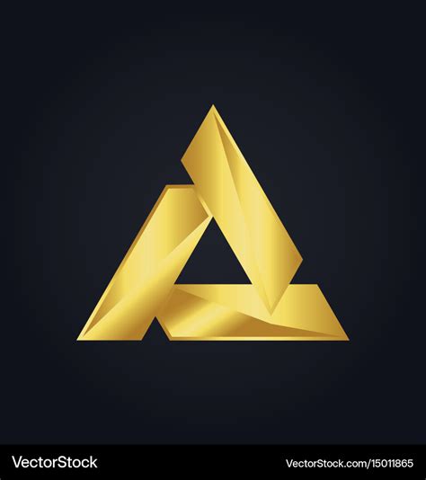 Triangle gold shape logo Royalty Free Vector Image