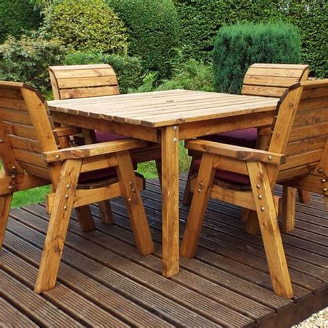 Garden Table And Chairs Set Wood - Bistro Seater Round Acacia Sophia | Bodhiwasuen