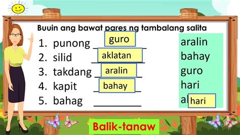 GRADE 1 MOTHER TONGUE 4TH ARALIN 6 Tambalang Salita - YouTube