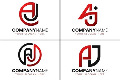 Premium Vector | A collection of creative aj letter logo designs