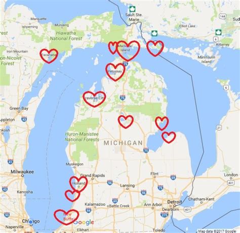 Best Beaches In Michigan Map