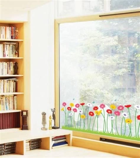 Growing Flowers Window Decal Sticker Window Decal | Flower window, Window decals, Flower wall decals