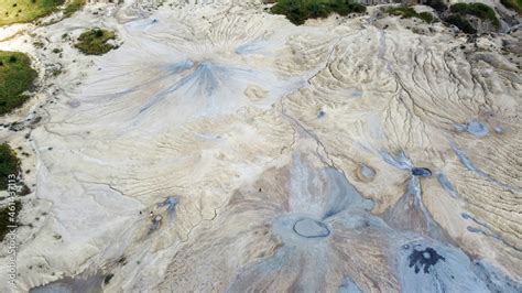 Mud volcano, mud eruption, mud flows Stock Photo | Adobe Stock