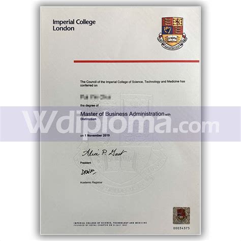 Imperial College London graduation certificate Imperial College London, Stamp Printing, Study ...