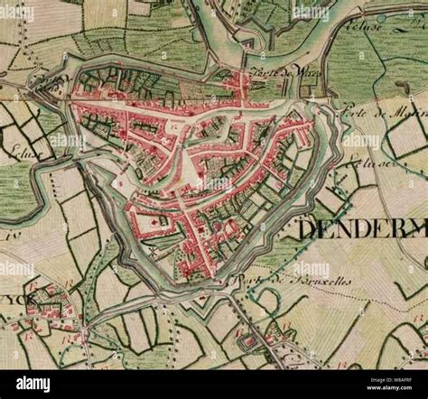 Dendermonde Belgium ; Ferraris Map Stock Photo - Alamy