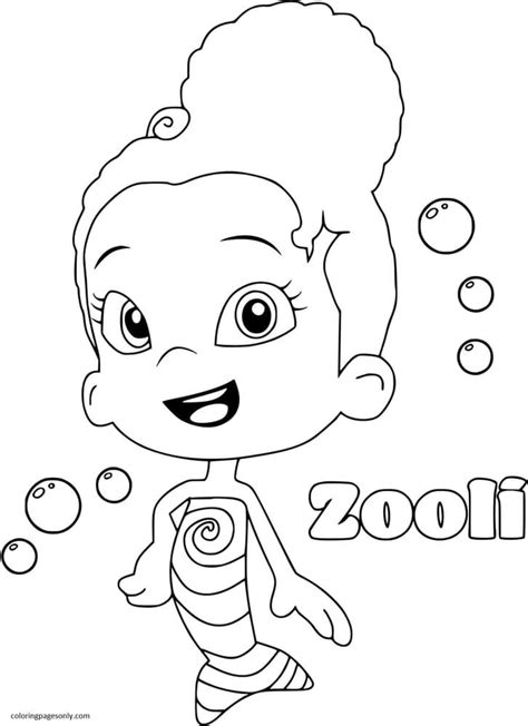 Zooli Bubble Guppies Coloring Page - Free Printable Coloring Pages