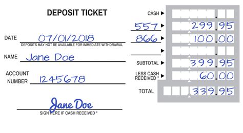 See How To Fill Out a Deposit Slip for In-Branch (or Mail-In) Deposits | Slip, Templates, Best ...