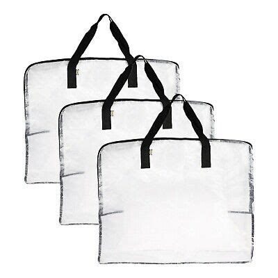 3X IKEA STRONG Large Clear/Transparent Plastic Zipped Storage Bags Saving Space | eBay