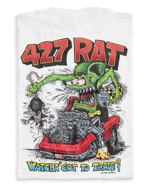 Rat Fink 427 Rat T-Shirt White, Ed Roth T-Shirts - California Car Cover Co.