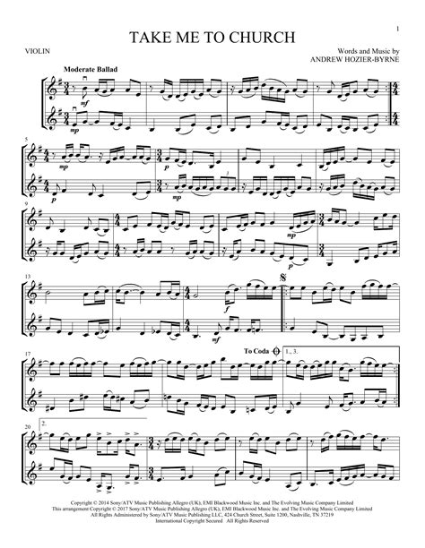 Hozier "Take Me To Church" Sheet Music & Chords | Download 7-Page ...