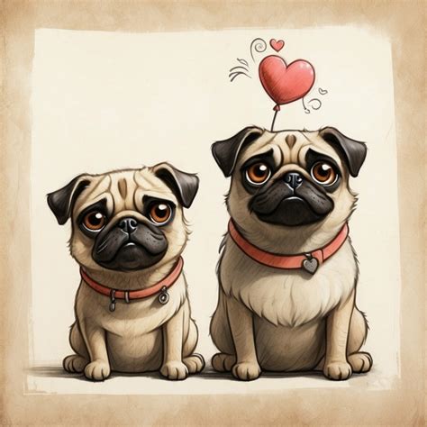 Pug Puppy Dog Cartoon Art Print Free Stock Photo - Public Domain Pictures