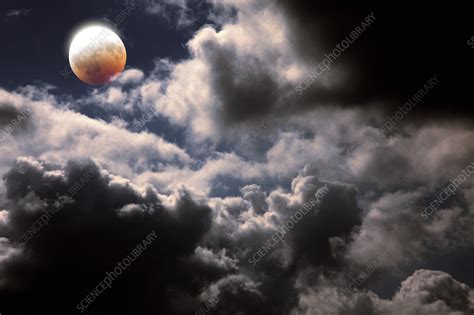 Partial lunar eclipse - Stock Image - C059/7726 - Science Photo Library