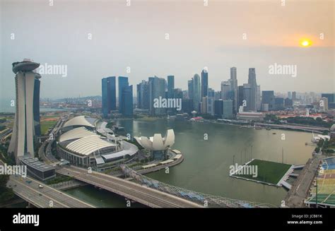 View of Singapore for Singapore Flyer ferris wheel Stock Photo - Alamy